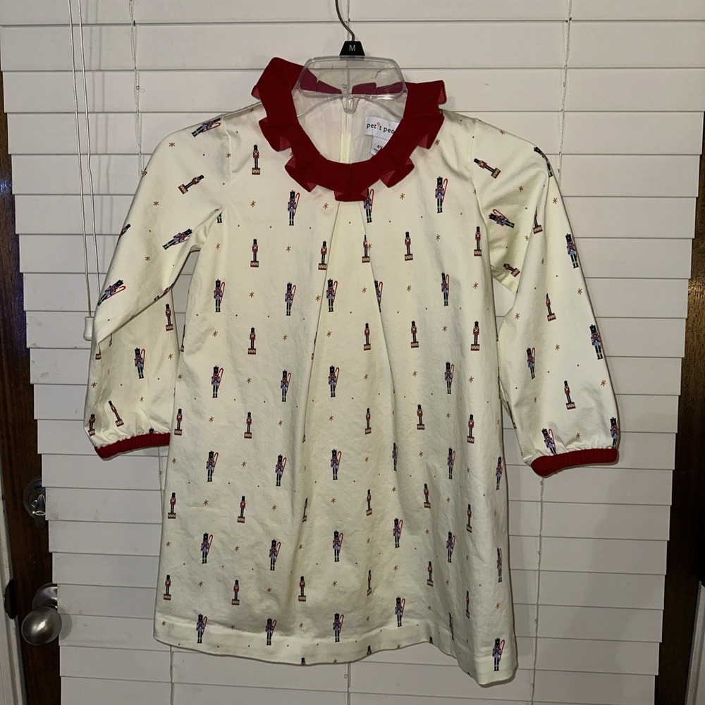 Petit Peony Girls Cotton Dress Size 6 Y Side Buttons Round Neck‎ Long Sleeve